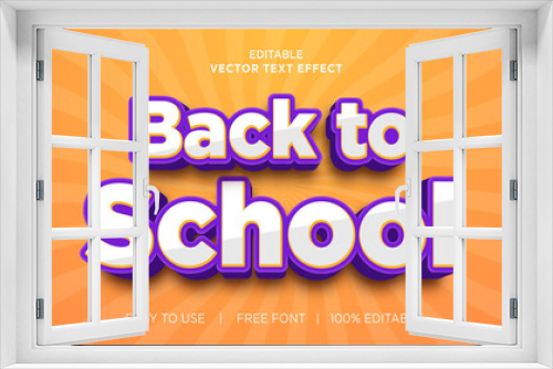 Back to school editable 3D text effect Premium Vector