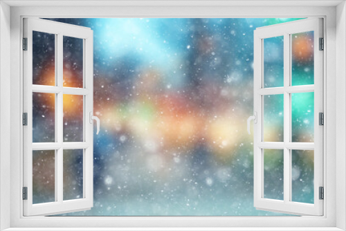 Fototapeta Naklejka Na Ścianę Okno 3D - abstract blue background snow snowflakes, new year, glow design