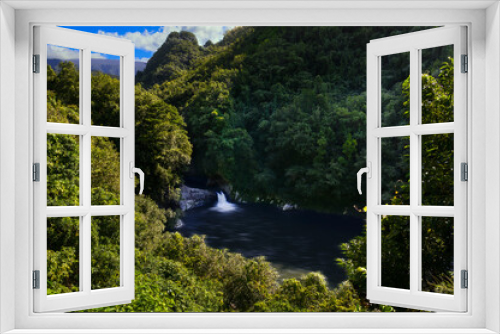 Fototapeta Naklejka Na Ścianę Okno 3D - Waterfall of Bassin La Mer, Reunion Island