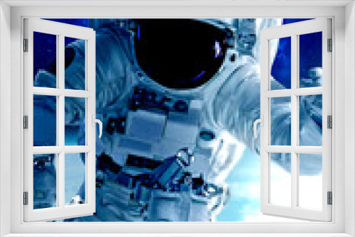 Fototapeta Naklejka Na Ścianę Okno 3D - Astronaut in space. Digital illustration with oil paint effect. Elements of this image furnished by NASA	
