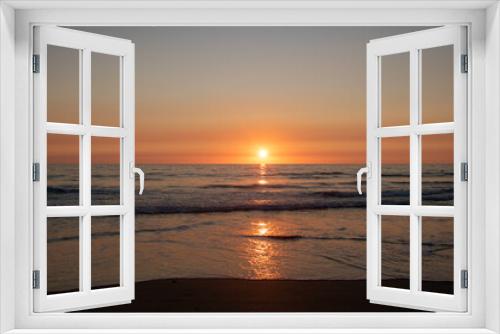 Fototapeta Naklejka Na Ścianę Okno 3D - Beautiful orange Sunset at the Beach in El Palmar Andalucia Spain at the Costa de la Luz