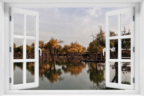 Fototapeta Naklejka Na Ścianę Okno 3D - The picture shows beautiful scenery at Ejin Banner, China. 