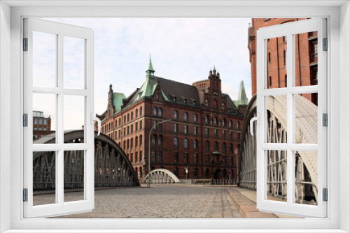 Fototapeta Naklejka Na Ścianę Okno 3D - typische Speicherstadt Hamburg