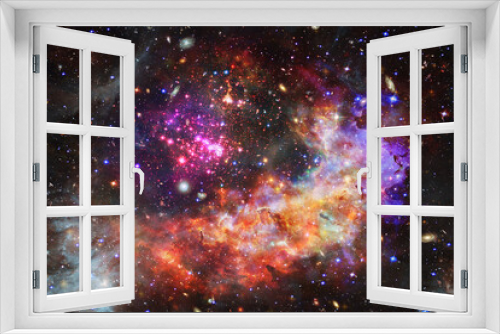 Fototapeta Naklejka Na Ścianę Okno 3D - Planets and galaxies in a free space. The elements of this image furnished by NASA.