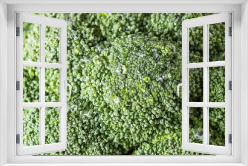 Fototapeta Naklejka Na Ścianę Okno 3D - Macro photography of broccoli, green broccoli inflorescences close-up