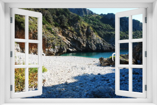 Fototapeta Naklejka Na Ścianę Okno 3D - The enter in Cala Bianca Spiaggia Calabria Italy coast