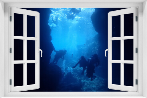 Fototapeta Naklejka Na Ścianę Okno 3D - scuba diver in the sea