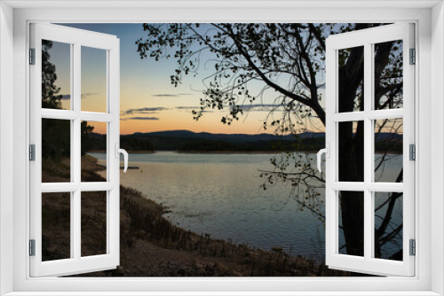 Fototapeta Naklejka Na Ścianę Okno 3D - The reservoir of the sichar in a calm dawn