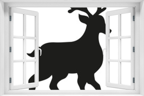 Fototapeta Naklejka Na Ścianę Okno 3D - silhouette of a deer illustration