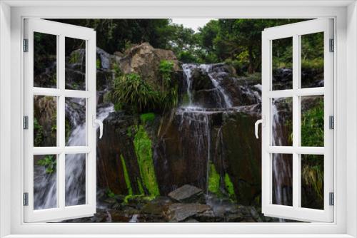Fototapeta Naklejka Na Ścianę Okno 3D - Cascade waterfall river in tropical forest