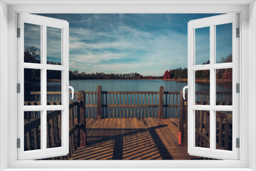 Fototapeta Naklejka Na Ścianę Okno 3D - dock on the lake
