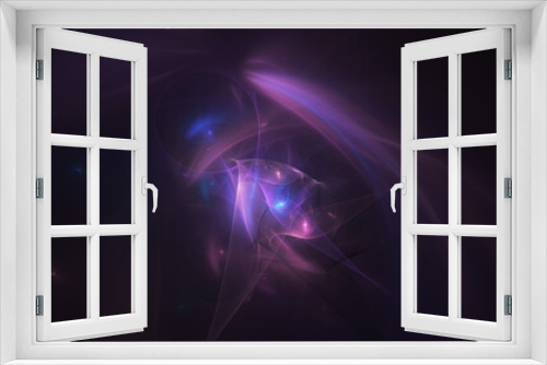 Fototapeta Naklejka Na Ścianę Okno 3D - Abstract colorful violet fiery shapes. Fantasy light background. Digital fractal art. 3d rendering.