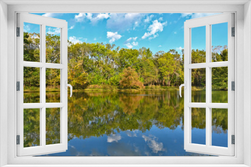 Fototapeta Naklejka Na Ścianę Okno 3D - Pond at fall
