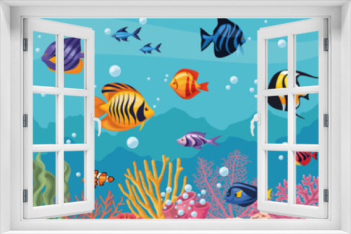 Fototapeta Naklejka Na Ścianę Okno 3D - eleven fishes and seaweed
