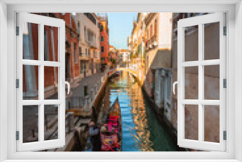 Fototapeta Naklejka Na Ścianę Okno 3D - World famous water channels of Venezia, Veneto, Italy.