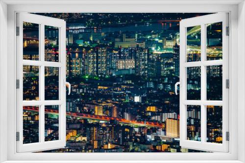 Fototapeta Naklejka Na Ścianę Okno 3D - 掬星台から神戸の夜景