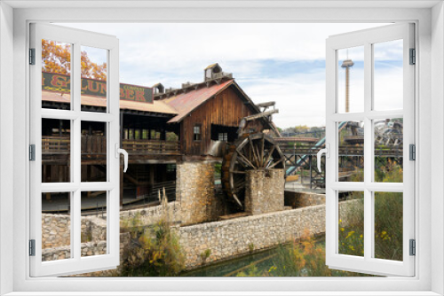Fototapeta Naklejka Na Ścianę Okno 3D - old mill in the village