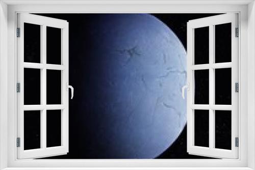 Fototapeta Naklejka Na Ścianę Okno 3D - realistic surface of the planetary moon, rocky satellite in the solar system 3d illustration. 