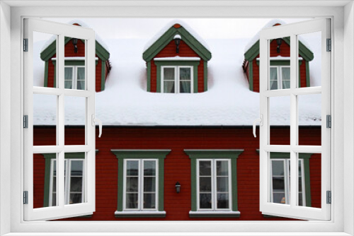 Fototapeta Naklejka Na Ścianę Okno 3D - Red house in Tromsø, Norway