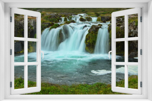 Fototapeta Naklejka Na Ścianę Okno 3D - Waterfall Baejarfoss at Dynjandi, West Fjords, Iceland, Europe
