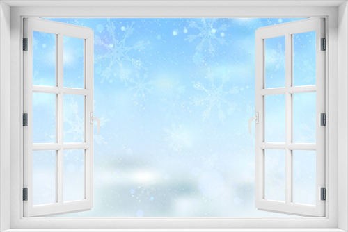 blue Christmas background with snow flakes vectoral illustration