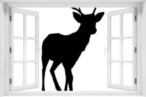 Fototapeta Naklejka Na Ścianę Okno 3D - Vector Black Silhouette of Deer