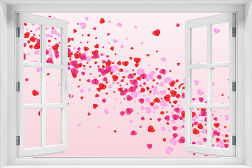 Red Confetti Background Pink Vector. Abstract Pattern Heart. Fond Isolated Texture. Lilac Confetti February Frame. Tender Celebration Backdrop.
