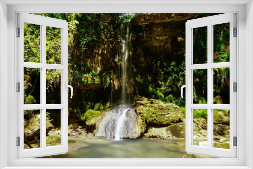 Fototapeta Naklejka Na Ścianę Okno 3D - Castel Rinaldi waterfall, Massa Martana, Perugia, Umbria, Italy