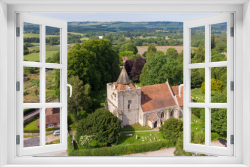 Fototapeta Naklejka Na Ścianę Okno 3D - aerial view of church