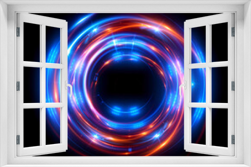 Fototapeta Naklejka Na Ścianę Okno 3D - Vivid abstract background. Beautiful swirl trail effect frame.  .Mystical portal. Bright sphere lens. Rotating lines. Glow ring. .Magic  ball. Led spiral. Glint lines. Focus place. Illusory flash.