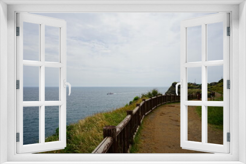 Fototapeta Naklejka Na Ścianę Okno 3D - a wonderful walkway at seaside cliff