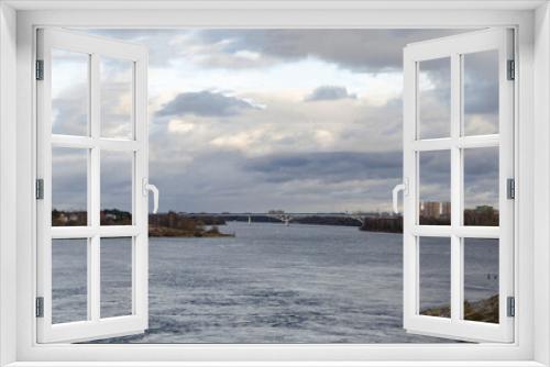 Fototapeta Naklejka Na Ścianę Okno 3D - The bridge across Volga -river in Dubna Russia