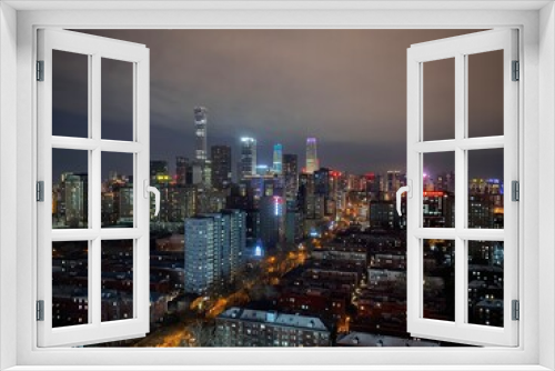 Fototapeta Naklejka Na Ścianę Okno 3D - Beijing CBD Night View