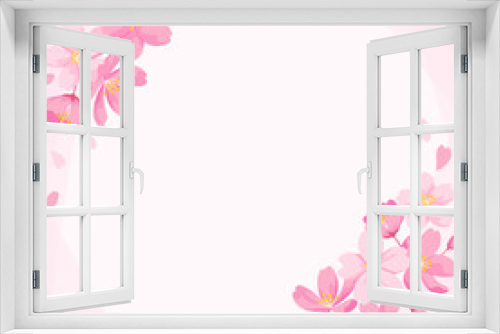 Fototapeta Naklejka Na Ścianę Okno 3D - 桜の花の装飾フレーム　正方形サイズ　デザイン用のベクター素材