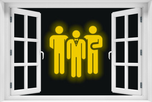 Fototapeta Naklejka Na Ścianę Okno 3D - Bodyguard yellow glowing neon icon