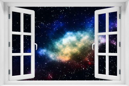 Fototapeta Naklejka Na Ścianę Okno 3D - Ilustración del universo, mostrando una nebulosa de diferentes colores