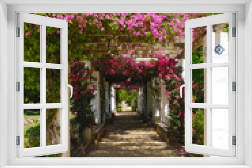 Fototapeta Naklejka Na Ścianę Okno 3D - Garden gallery in a Seville park