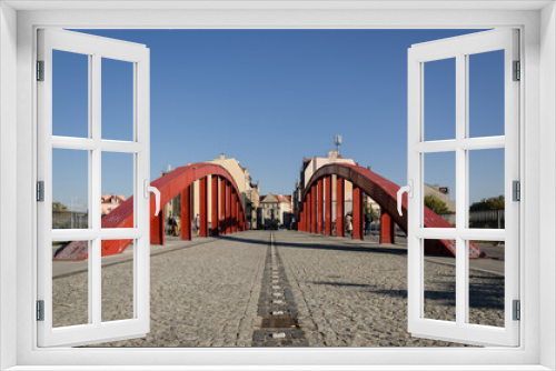 Fototapeta Naklejka Na Ścianę Okno 3D - 
JORDAN BRIDGE - Road across the river in Poznan 