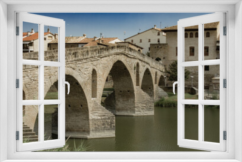 Fototapeta Naklejka Na Ścianę Okno 3D - Streets of medieval old town Puente la Reina, Navarra, Spain