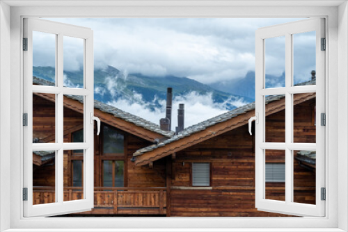 Fototapeta Naklejka Na Ścianę Okno 3D - Berghütten