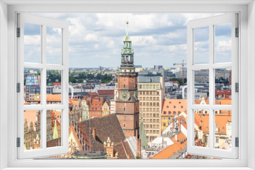 Fototapeta Naklejka Na Ścianę Okno 3D - Wroclaw, Poland -  largest city of Silesia, Wroclaw displays a colorful Old Town that becomes even more amazing if seen from the top of St Mary Magdalene Church