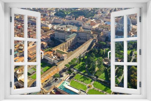Fototapeta Naklejka Na Ścianę Okno 3D - Aerial drone photo of iconic masterpiece Saint Peter Basilica and whole city of Vatican the biggest church in the world, Metropolitan city of Rome, Italy