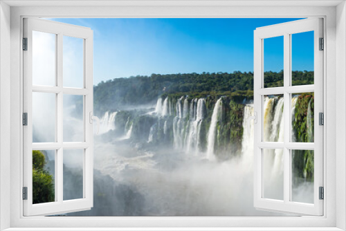 Fototapeta Naklejka Na Ścianę Okno 3D - View of Iguazu Falls from argentinian side, one of the Seven Natural Wonders of the World - Puerto Iguazu, Argentina