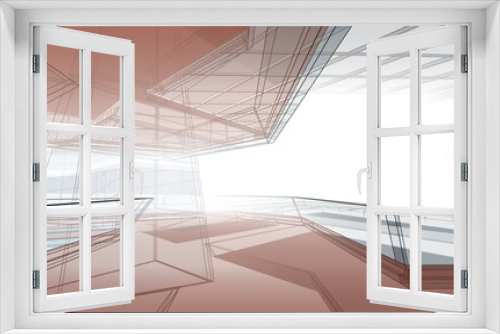 Fototapeta Naklejka Na Ścianę Okno 3D - abstract architecture design 3d illustration