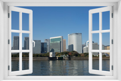 Fototapeta Naklejka Na Ścianę Okno 3D - 東京の河川風景　晴海、豊洲、豊海、月島、勝どき