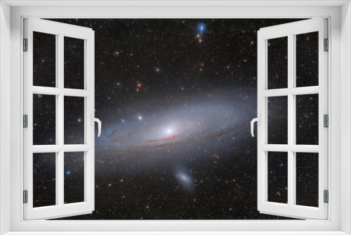 Fototapeta Naklejka Na Ścianę Okno 3D - Photo of the Andromeda Nebula galaxy taken through an amateur telescope. Photos of real space objects.