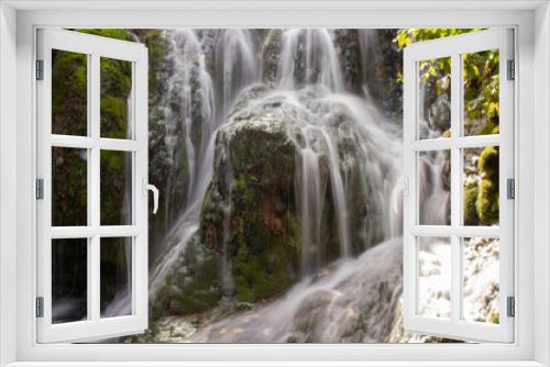 Fototapeta Naklejka Na Ścianę Okno 3D - Medieval town of Frias in Spain, beautiful waterfall