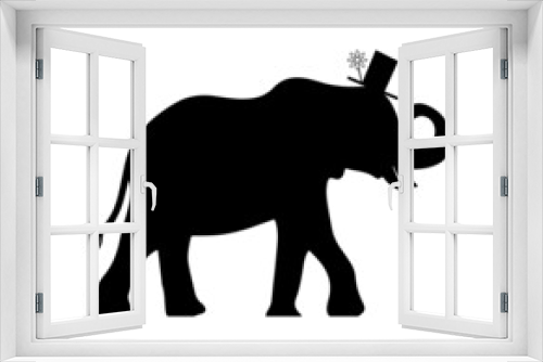 Fototapeta Naklejka Na Ścianę Okno 3D - ms elephant silhouette vector