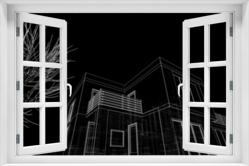 Fototapeta Naklejka Na Ścianę Okno 3D - modern architecture digital background 3d illustration