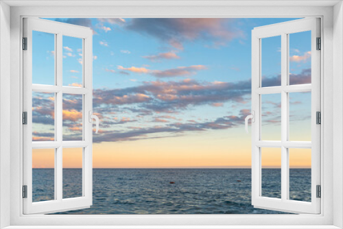 Fototapeta Naklejka Na Ścianę Okno 3D - blue sea with sunset view